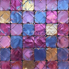 Aufkleber - intricate tile wall, showcasing a mesmerizing array of colors and patterns that create a stunning mosaic design