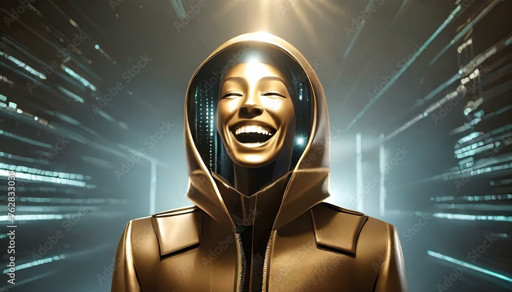Illustration of an Artificial Intelligence represented in humanoid form ...