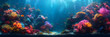 Colorful coral reef and fish clean underwater world scene ,
Marine life under sea water
