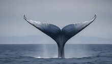 A Blue Whale With Its Back Arched Showing Off Its Upscaled 3