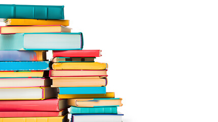 Wall Mural - A stack of colorful notebooks on top of each other. The books are of different colors and sizes. Concept of organization and creativity, as the books are arranged in a visually appealing manner