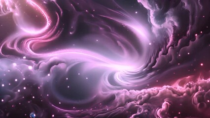 Sticker - Cosmic Nebula Clouds in Vibrant Pink Hues with Ai generated.
