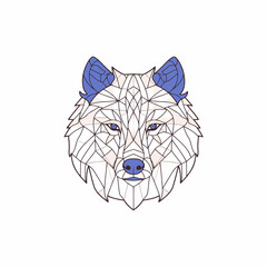 Poster - Geometric colorful wolf logo vector icon design template