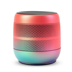 A wireless Mini Smart bluetooth speaker with vibrant color and a modern design isolated on transparent background