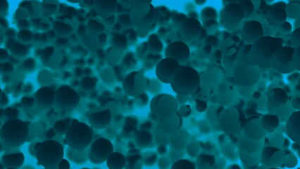 Wall Mural - abstract blue bubbles motion background. design. floating abstract blue spherical objects.