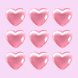 Concepto de amor propio. Corazones. Poliamor. Amor verdadero. San Valentín. Día de los enamorados. Corazón rosado. Fondo rosa.