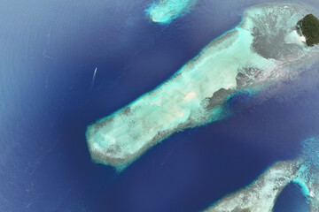 Reefs and sandbar off Kri Island