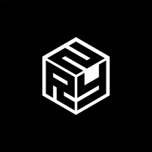 RYN Letter Logo Design With Black Background In Illustrator, Cube Logo, Vector Logo, Modern Alphabet Font Overlap Style. Calligraphy Designs For Logo, Poster, Invitation, Etc.