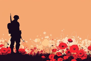 Wall Mural - Poppy Day concept for Memorial Day. Remembrance Day . Generative AI