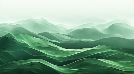 Wall Mural - Serene Mountain Range: Vibrant Green Abstract Landscape Wallpaper Illustration Design