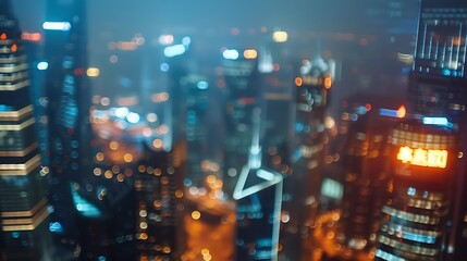 Aufkleber - Shanghai Lujiazui Finance and Trade Zone of the modern city night background : Generative AI