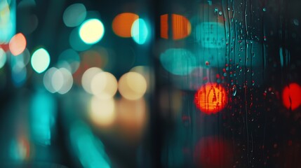 Poster - Light night city light bokeh : Generative AI