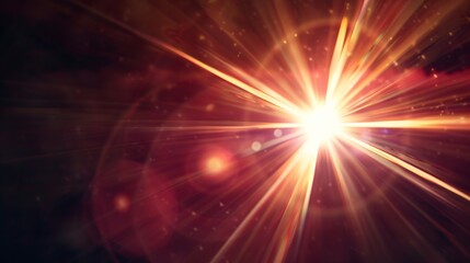 Aufkleber - Easy to add lens flare effects for overlay designs or screen blending mode to make highquality images Abstract sun burst digital flare iridescent glare over black background : Generative AI