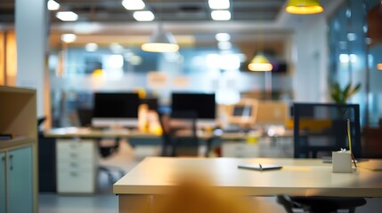 Aufkleber - atmosphere around office  blur background with bokeh : Generative AI