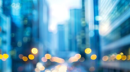 Poster - business district blurred and defocused for bokeh background : Generative AI
