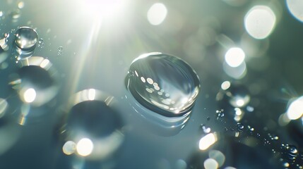 Fototapete - Blurred refraction light bokeh or organic flare overlay effect : Generative AI