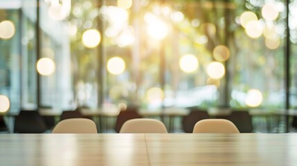 Leinwandbilder - Business office Blurred background meeting room light bokeh education event in company Blurry abstract background of conference room Blur background office modern lobby urban decor emp : Generative AI