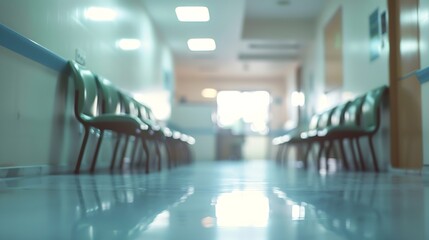 Leinwandbilder - blur image of hospital office room with table and chairs for background usage : Generative AI