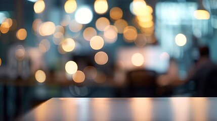 Aufkleber - Businessmen blur in the workplace or work space of table work in office with computer or shallow depth of focus of abstract background : Generative AI