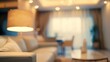 © Generative AI - blur image of modern living room interior : Generative AI