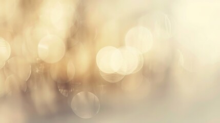 Fototapete - Abstract blur soft focus soft blinking light beige horizontal copy space background : Generative AI