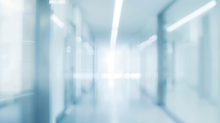 Leinwandbilder - Abstract blurred modern workspace background white indoor interior office or hospital with window and the light with copy space vertical style Blurry backgrounds for ad and business pr : Generative AI