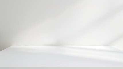 Aufkleber - Empty white table top mock up white desk and white background : Generative AI