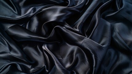 Aufkleber - Black gray satin dark fabric texture luxurious shiny that is abstract silk cloth background with patterns soft waves blur beautiful : Generative AI