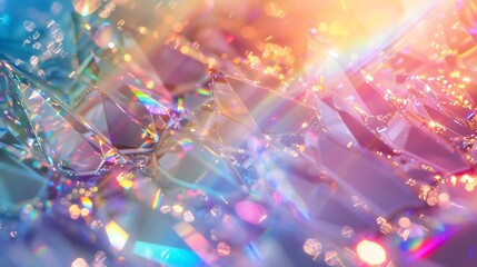 Aufkleber - Background Texture Prism Light Rainbow Overlay Sunlight Glitter : Generative AI