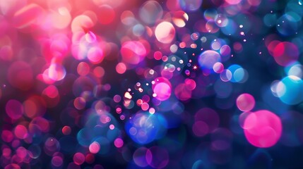 Aufkleber - Defocused glow overlay Fluorescent light leak SciFi illumination Blur neon navy blue magenta pink color flare flecks on dark modern abstract background : Generative AI