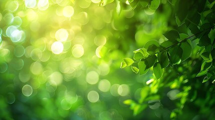 Leinwandbilder - green blurred nature background image : Generative AI