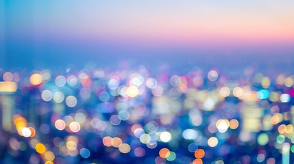 Fototapete - Bokeh of colorful night city lights Blur city background : Generative AI