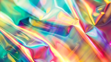 Fototapete - Abstract blur holographic rainbow foil iridescent background : Generative AI