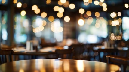 Leinwandbilder - Abstract blur bokeh in restaurant background for texture : Generative AI