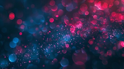 Aufkleber - Color bokeh light Defocused glow overlay Blur pink blue red neon glow flecks soft texture on dark black abstract background with free space : Generative AI