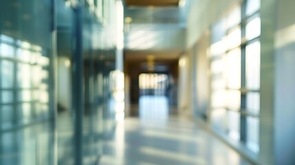 Poster - BLURRED OFFICE BACKGROUND BLUR OF MODERN BUILDING INTERIOR : Generative AI