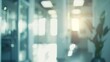 © Generative AI - Blurred office interior space background : Generative AI