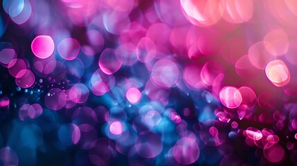 Aufkleber - Defocused neon glow Light flare overlay Futuristic led illumination Blur ultraviolet magenta pink purple blue color radiance on dark abstract background : Generative AI