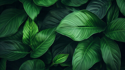 Wall Mural - abstract green leaf texture nature background tropical