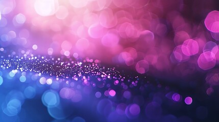 Aufkleber - Blur light flare Bokeh neon glow Futuristic radiance Defocused ultraviolet navy blue pink purple color flecks glare on dark modern abstract background : Generative AI