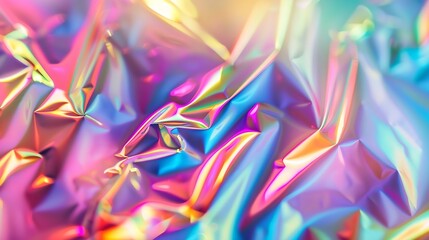 Fototapete - Abstract blur holographic rainbow foil iridescent background : Generative AI