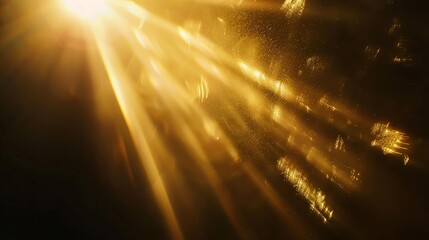 Aufkleber - Sun Light Overlay Sun rays overlay Sun rays light isolated on black background for overlay design transparent sunlight special lens flash light effect front sun lens flash light of rad : Generative AI