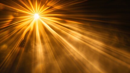 Aufkleber - Sun Light Overlay Sun rays overlay Sun rays light isolated on black background for overlay design transparent sunlight special lens flash light effect front sun lens flash light of rad : Generative AI