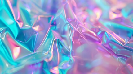 Aufkleber - Holographic Unicorn Gradient Trendy neon pink purple very peri blue teal colors soft blurred background : Generative AI