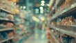 Supermarket blurred background with bokeh : Generative AI