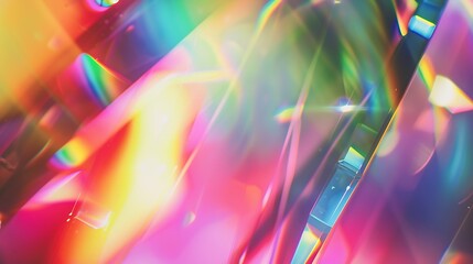 Poster - Vintage Color Holographic Abstract Multicolored Backgound Photo Overlay Screen Mode for Vintage Retro Looking Rainbow Light Leaks Prism Colors Trend Design Creative Defocused Effect Bl : Generative AI