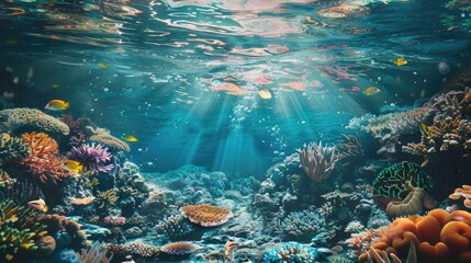 Sticker - Aquatic Paradise Colorful Underwater Coral Reef