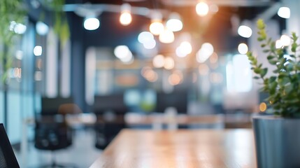 Leinwandbilder - Blur background of modern office interior design  Contemporary workspace for creative business : Generative AI