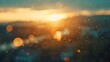 Out of Focus Landscape View of Sunset : Generative AI