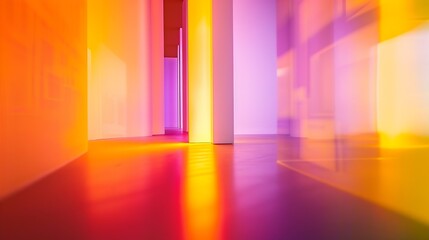 Fototapete - Abstract blur exhibition hall background : Generative AI